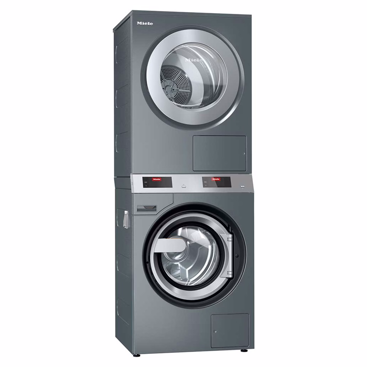 Miele Professional PDW909 and PDR909 Benchmark Stacked Washer and Dryer